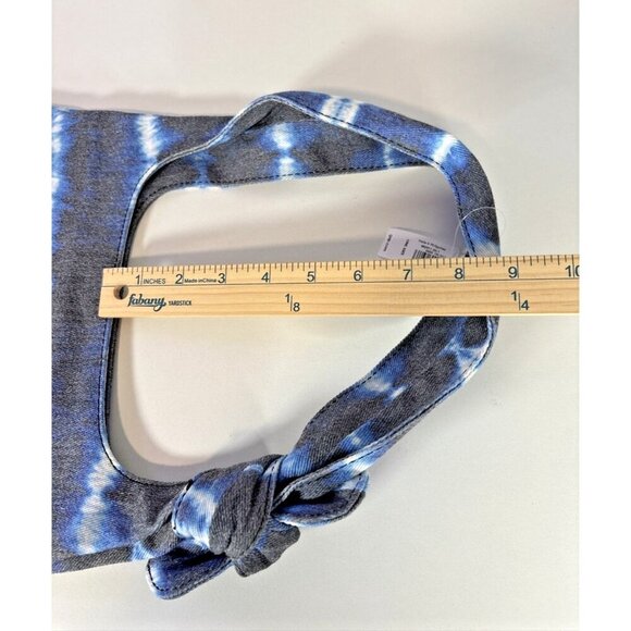 Gap Canvas Medium Blue Tie Dye Tote Shoulder Bag With Bow Accent Casual Boho - Picture 6 of 9
